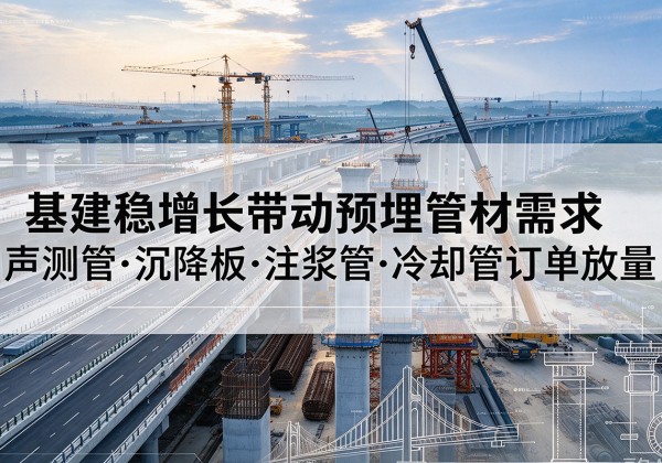 化隆基建稳增长带动预埋监测管材需求，声测管、沉降板、注浆管订单持续放量